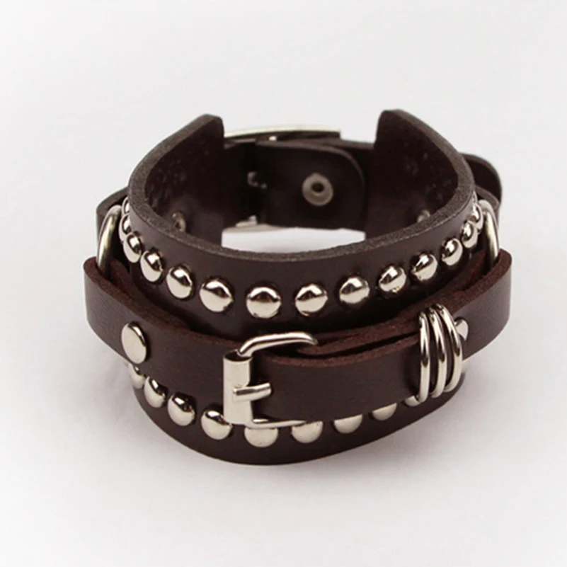 Модный трендовый браслет с пряжкой в стиле панк из искусственной кожи кожаный