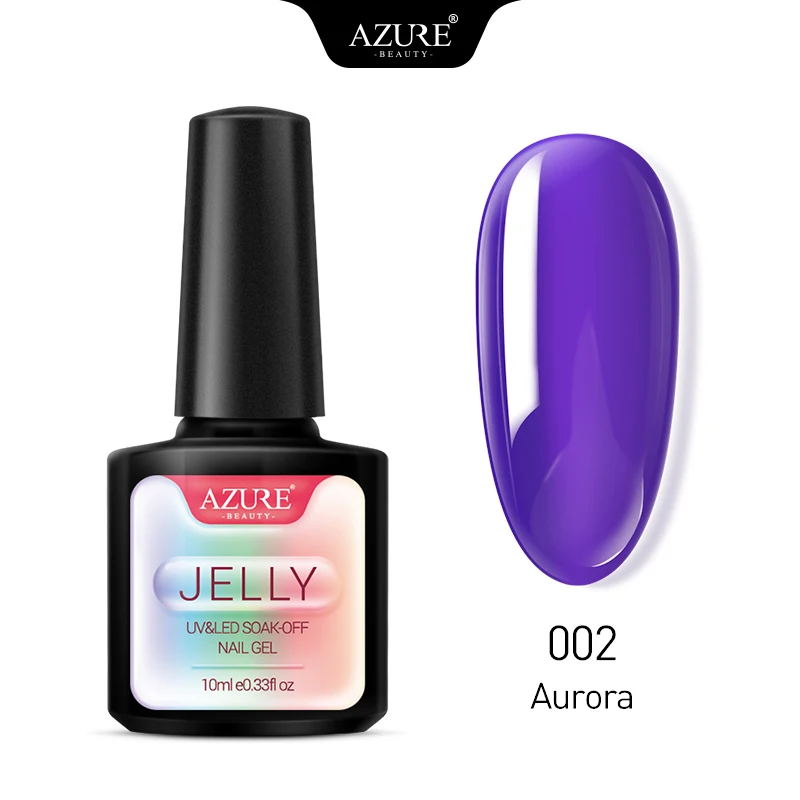 Azure beauty новейший Гель-лак для ногтей 10 мл, Полупостоянный гель, вылечиваемый УФ/светодиодный, 6 цветов, Гель-лак - Цвет: 002 Aurora