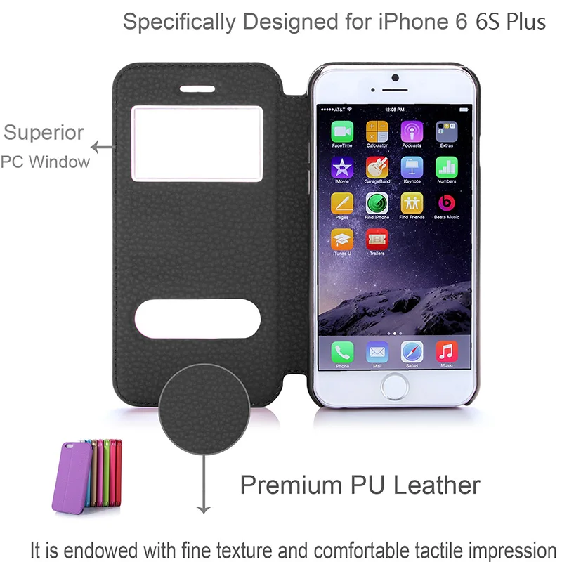 Чехол для Apple iPhone 6 Plus и 6S Роскошный чехол Кошелек из искусственной кожи с откидной