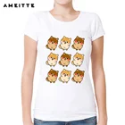 2019 симпатичная мини-футболка AMEITTE с изображением померанского шпица, Женскаяженская футболка с принтом собаки, летняя повседневная женская футболка с коротким рукавом, топы