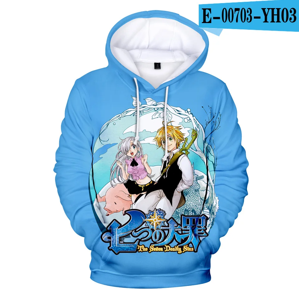 3D Nanatsu No Taizai Толстовка для женщин и мужчин Kawaii мультфильм японские толстовки с