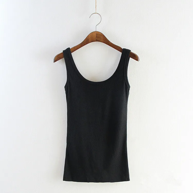 Женская Облегающая майка с глубоким вырезом модная однотонная хлопковая без