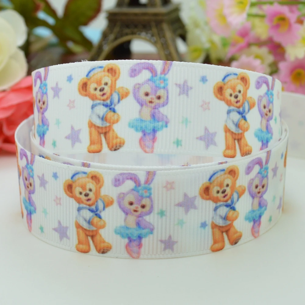 DUWES 7/8 &quot22 мм Медведь Стелла Лу Печать grosgrain лента бант для волос украшение