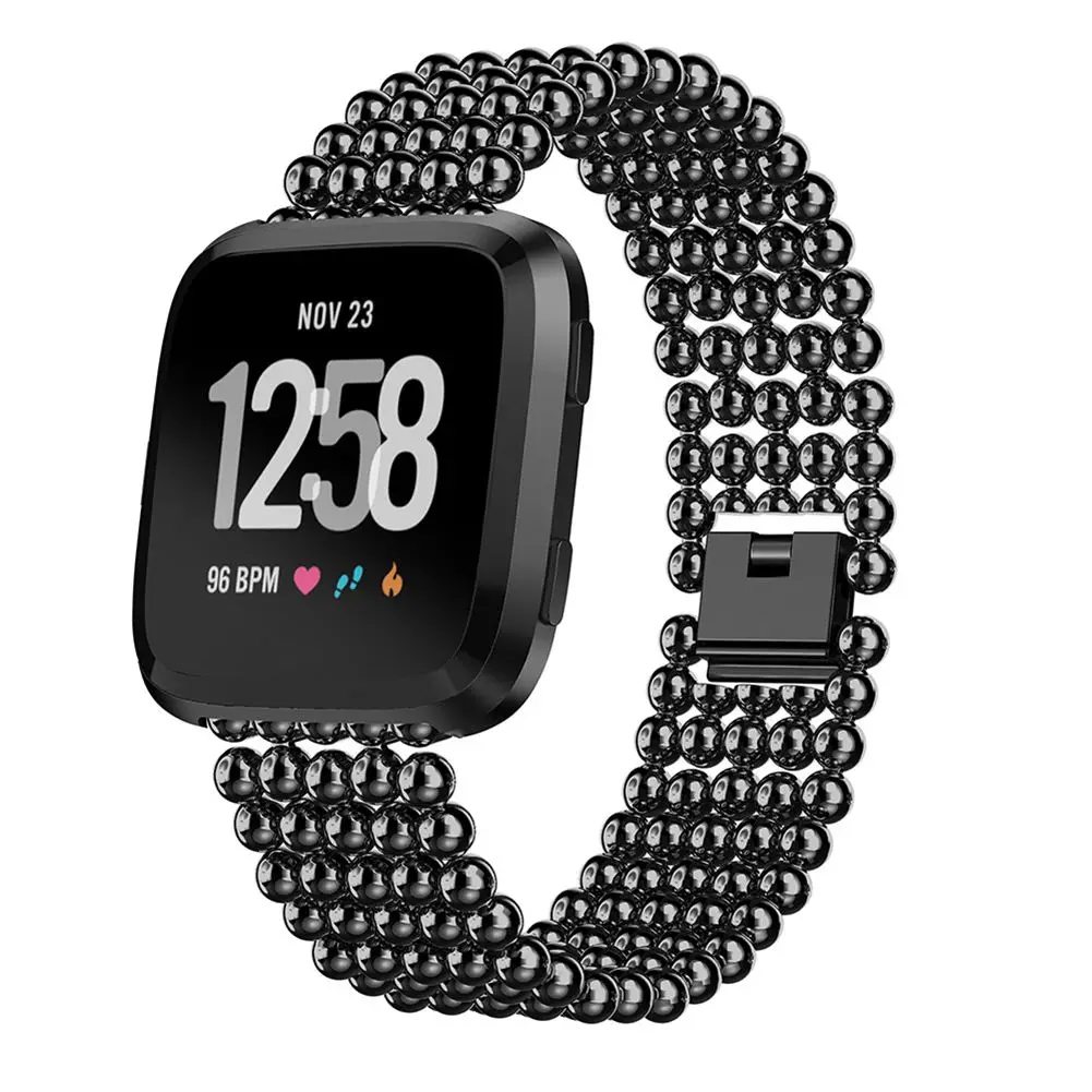 Пять бусин круглые бусины сплав ремешок для часов Ремешок Для Fitbit Versa замена