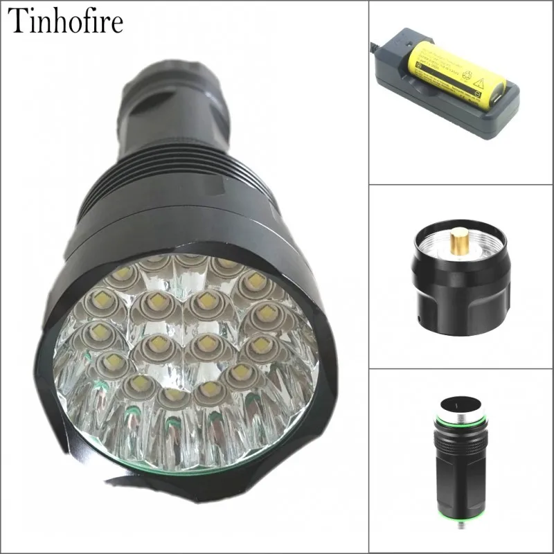 Tinhofire T18 18xT6 XM-L T6 30000 люмен 5 режимов работы светодиодный вспышка светильник фонарь лампа светильник вспышки светильник 18650/26650 Батарея