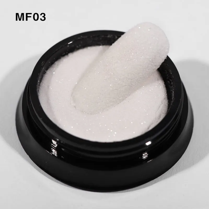 MF03 2 г/кор. голографический блестящий порошок Сияющий сахар Пыль для ногтей белые блестки Аврора матовый эффект порошки для украшения ногтей - Цвет: MF03