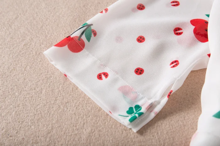 cherries print white dress designer runway high quality 2018 20180526 | Женская одежда