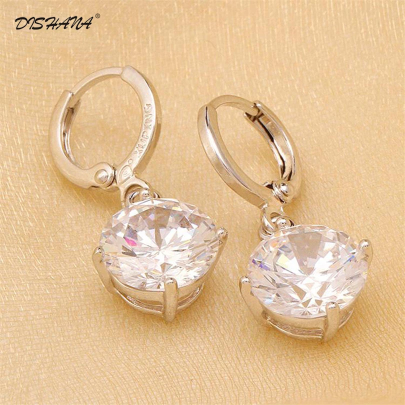 Женские серьги кольца 2017 шикарные золотого цвета женские милые Huggie оптовая