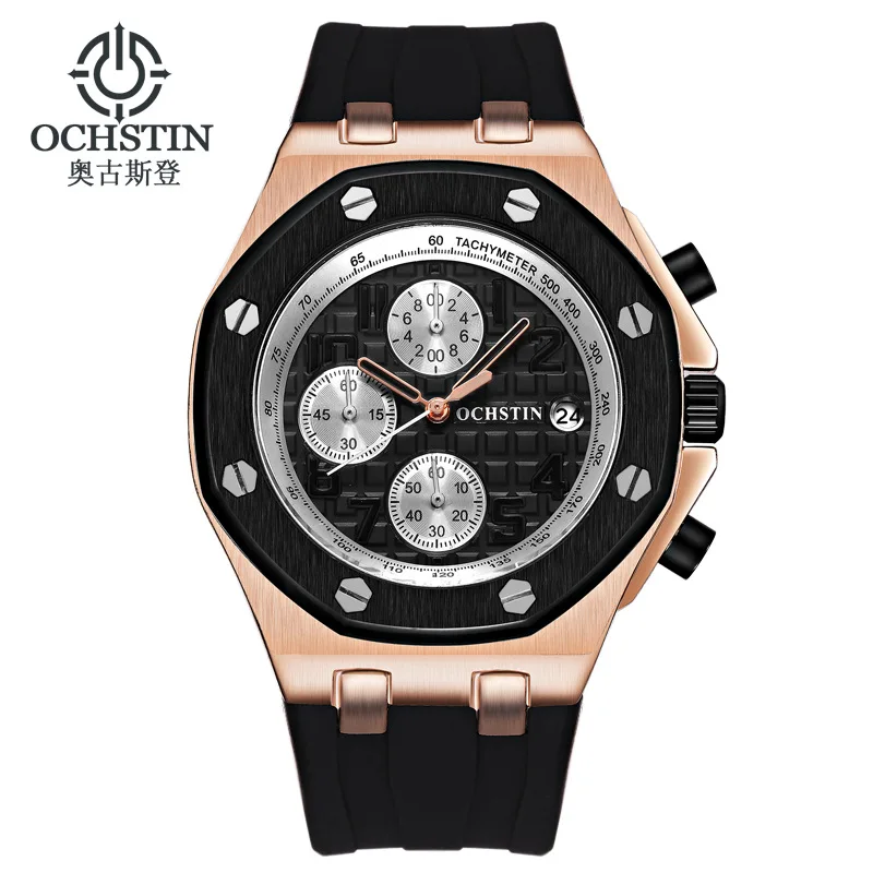 OCHSTIN многофункциональные 6-штырьковые мужские часы водонепроницаемые кварцевые