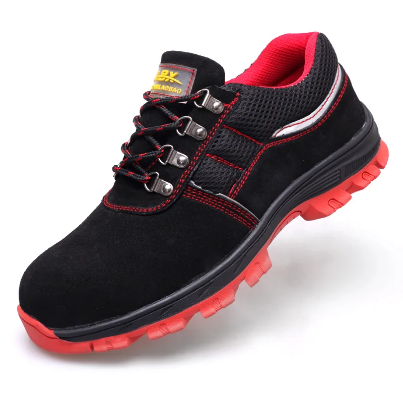 Обувь CHAISHOU мужские кроссовки рабочие ботинки из коровьей замши кожи со стальным