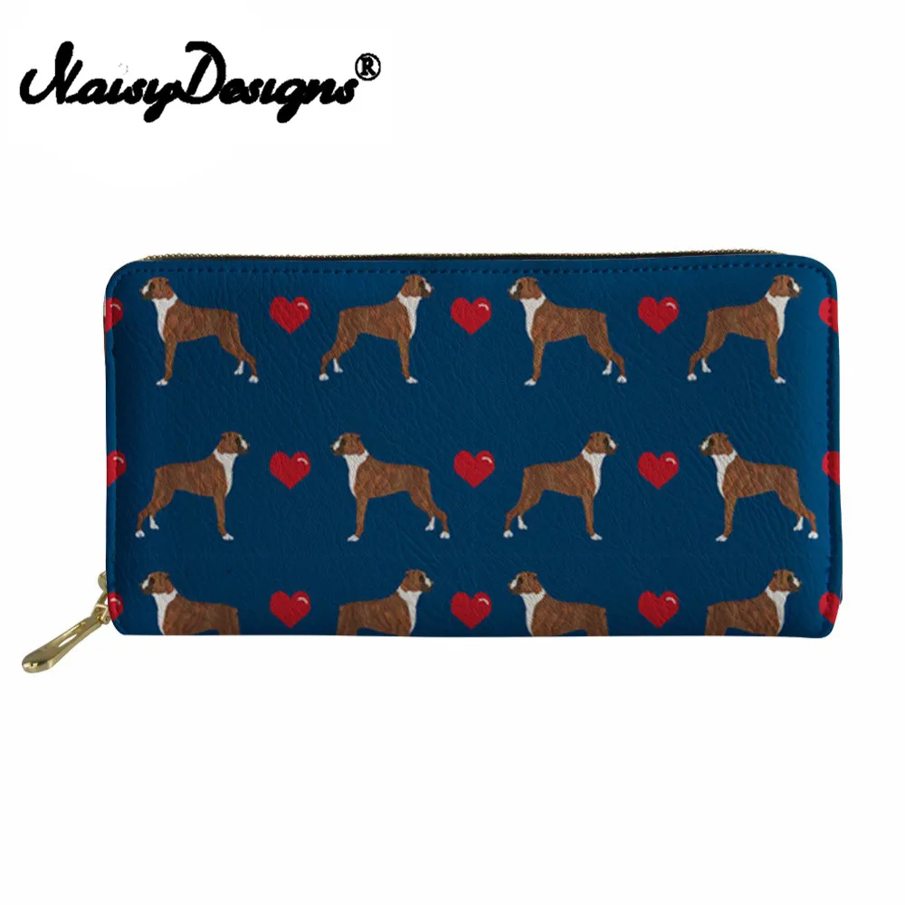 Noisydesigns/женские кошельки кожаный Длинный кошелек Дамский мультяшный Боксер с