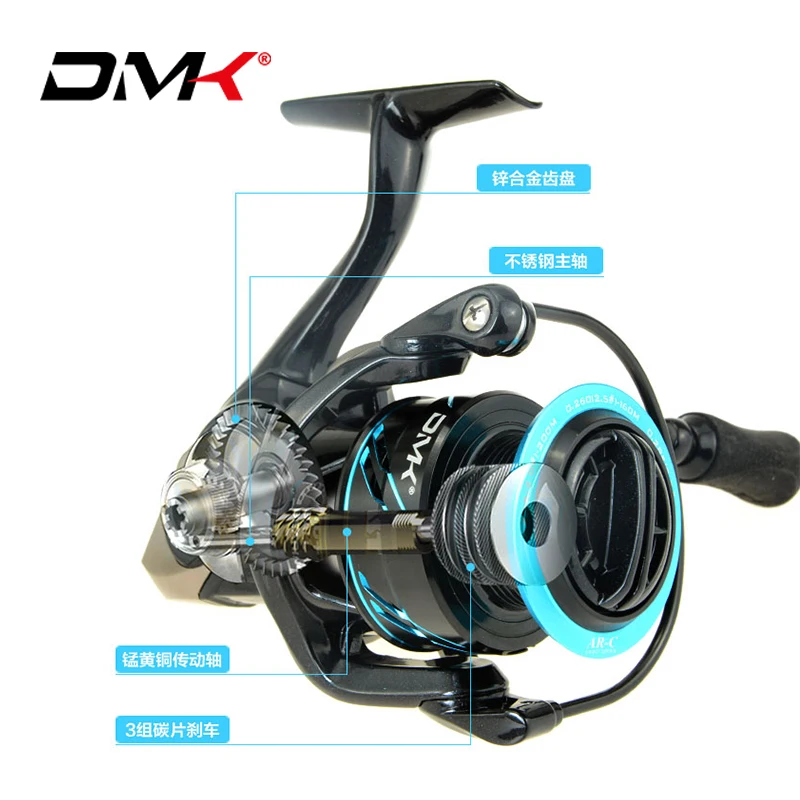 Рыболовная катушка DMK BLUE MOON 1000 1500 размер 5 2: 1 10BB с ЧПУ алюминиевая графитовый корпус|Рыболовные катушки| |