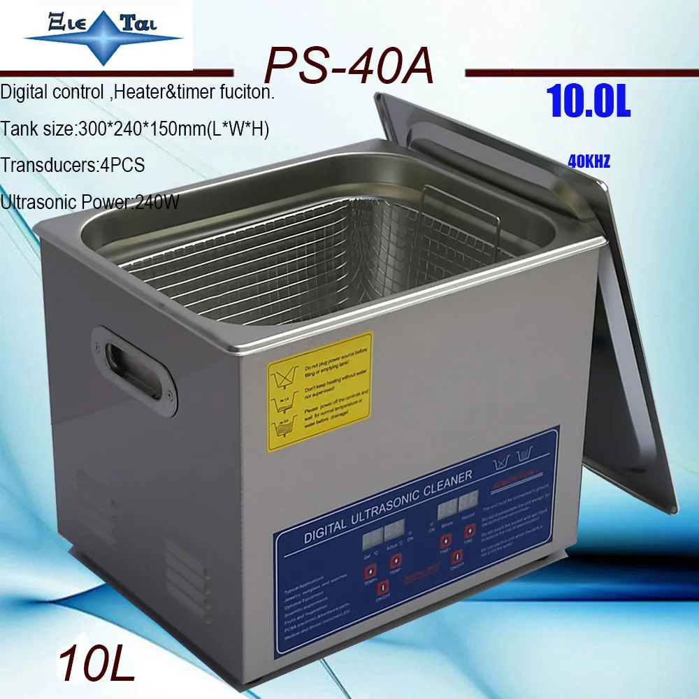 Продвижение Цифровой ЖК-дисплей ультразвуковой очистки PS-40A 10L 110 В/220 В печатные