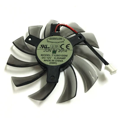 T128010SM PLD08010S12H 75 мм 2Pin 2 провода DC 12 V T128010SM Графика карты Вентилятор Cooler для ATI HD5870 GTX460 охлаждение для видеокарты - Цвет лезвия: T128010SM
