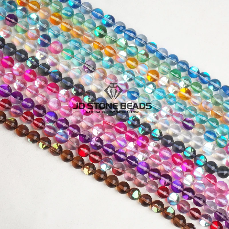 Flash Shimmer Round Fiery Shining Glistening Light Crystal Loose Strand Beads for Bracelet Necklace DIY Jewelry Making | Украшения и