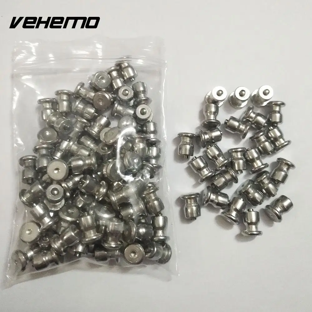 Vehemo 100 шт. Серебряный Спайк Шина для колеса Луг винт противоскольжения шин Стад