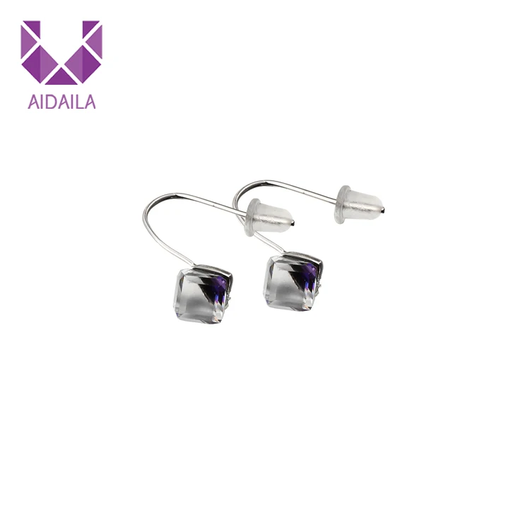 Small Cute Dangle Drop Earrings for Ladies with Big Cubic Zirconia Zircon Simple Design CZ | Украшения и аксессуары