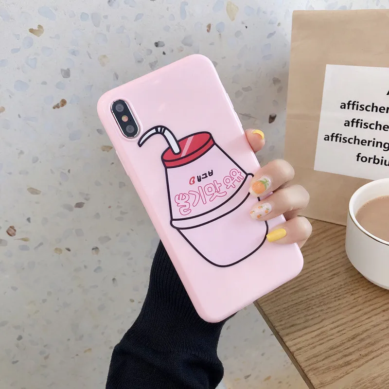 GYKZ мультфильм фрукты персиковые напитки телефонные чехлы для iPhone XS MAX XR X 7 8 6 6s Plus