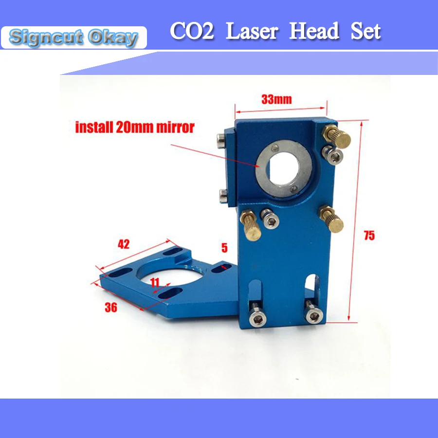 Three Color CO2 Laser Head Set / Reflection Mirror Mount + for Engraving Cutting Machine | Инструменты