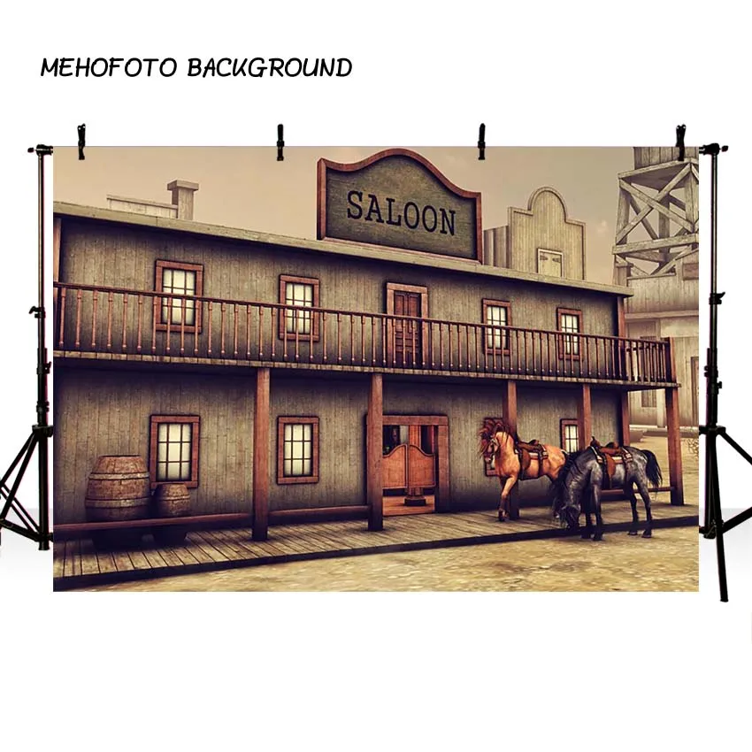 Фоны для фотосъемки MEHOFOTO Дикий Запад салун ковбовечерние НКА фон фотобудки