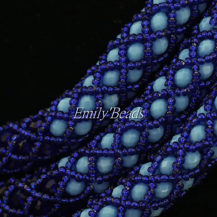 Нежный 3 слоя синий нигерийский Свадебный Африканский бисер комплект ювелирных