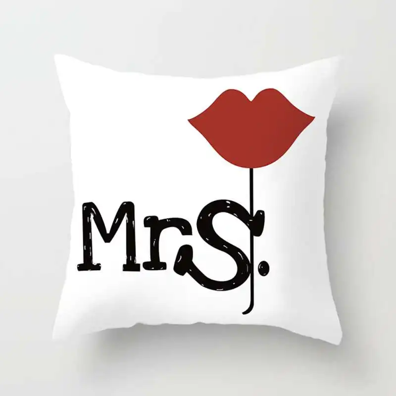 1 шт. креативный мультяшный чехол для подушки с надписью Mr& Mrs Микки Маус Mr Right, чехол для подушки, домашний текстиль, домашний декор, новинка