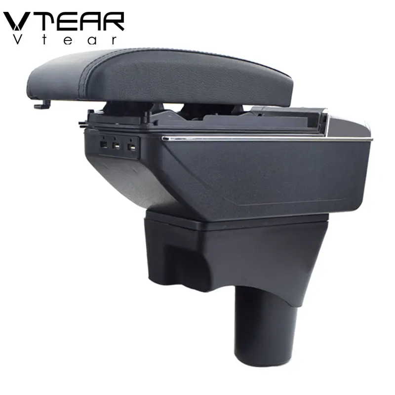 Vtear для Nissan Sunny, Versa Автомобильный подлокотник кожаный подлокотник usb коробка для хранения интерьер центральной консоли автомобильные аксессуары 2012 подлокотник для авто
