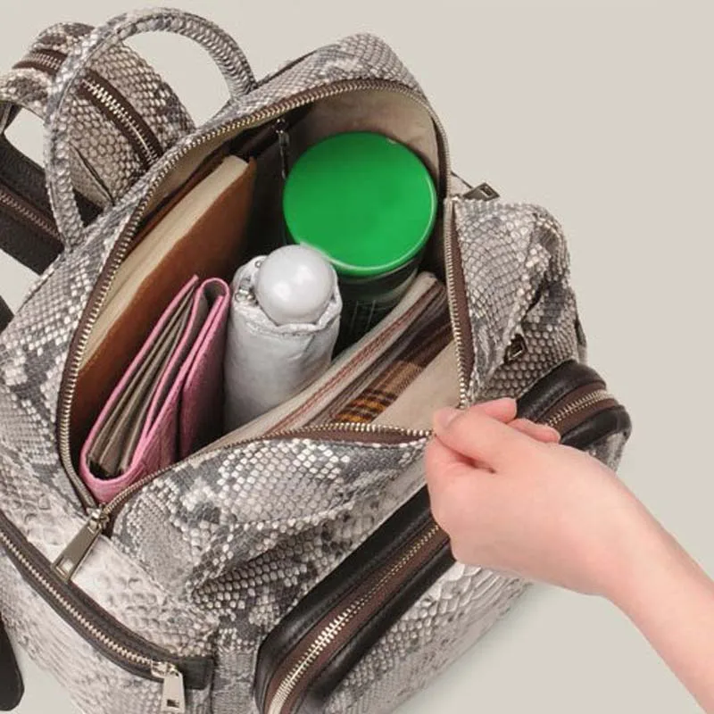 Женский рюкзак из змеиной кожи mengzhongmeng новый женский сумка кожи|womens backpack bag|backpack