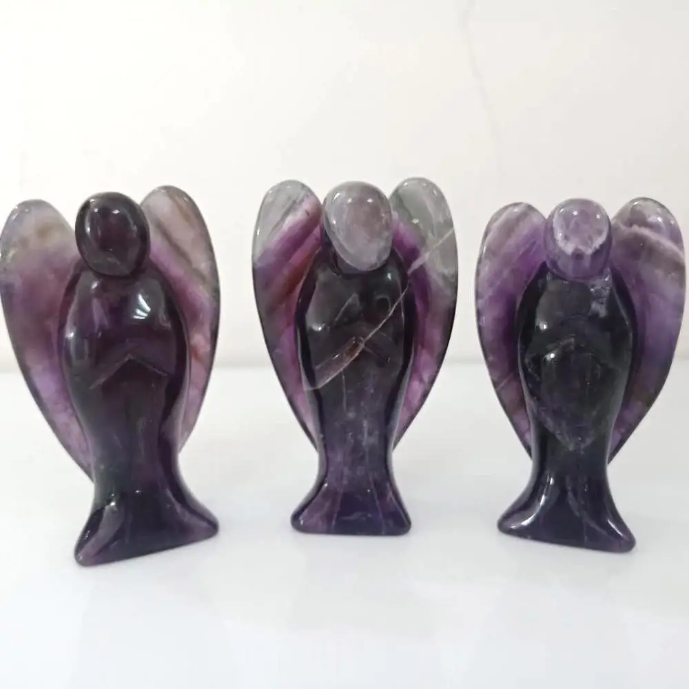 Натуральный драгоценный камень кристалл ангел цепочка кварц аметист кальдалит