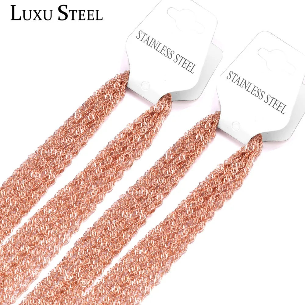 

Ожерелье LUXUSTEEL 10 шт./лот для женщин/мужчин ширина 2 мм цепь с застежкой-лобстером ожерелье черное/розовое золото ожерелье-чокер подарок вечер...