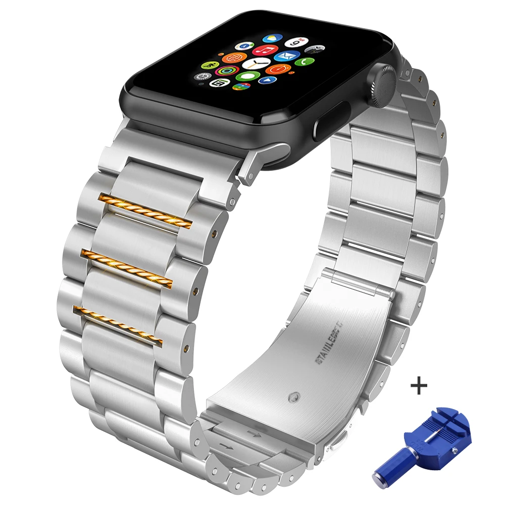 HOCO высококачественный ремешок из нержавеющей стали для Apple Watch ремешок 42 мм Металлические звенья Браслет Смарт-часы ремешок для Apple Watch
