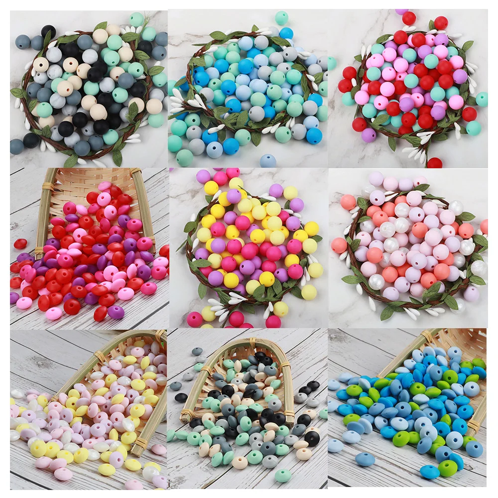 

Силиконовые бусины для прорезывания зубов, жемчужные Детские зубные колье ручной работы, ожерелье для прорезывания зубов, игрушки для корм...