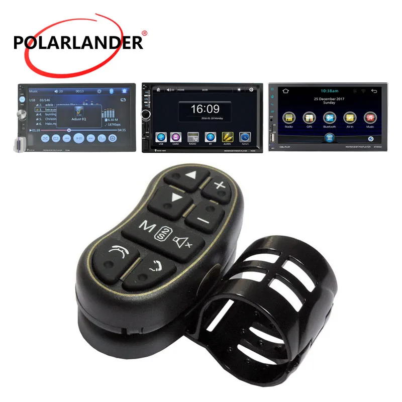 

Автомобильный светодиодный фонарь на руль для автомобиля, мультимедийный DVD-плеер, 8 кнопок, Bluetooth, беспроводной универсальный пульт дистанционного управления, радио, 2 Din