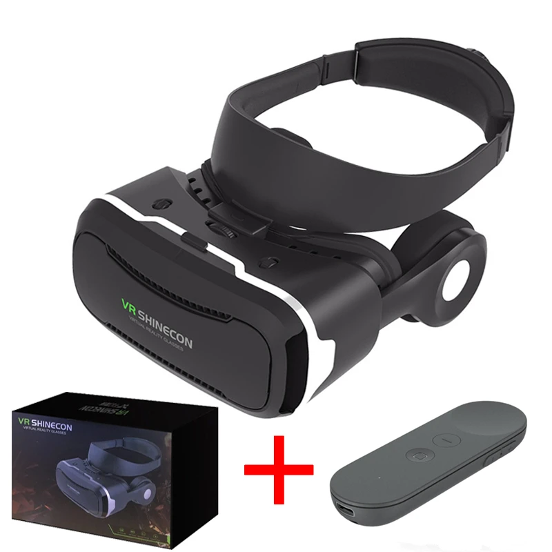Bundle 6 VR Shinecon 4,0 стерео Виртуальная реальность смартфон 3D очки гарнитура Google BOX+ наушники/кнопка управления для 3,5-5,5 'мобильный телефон - Цвет: Bundle 6
