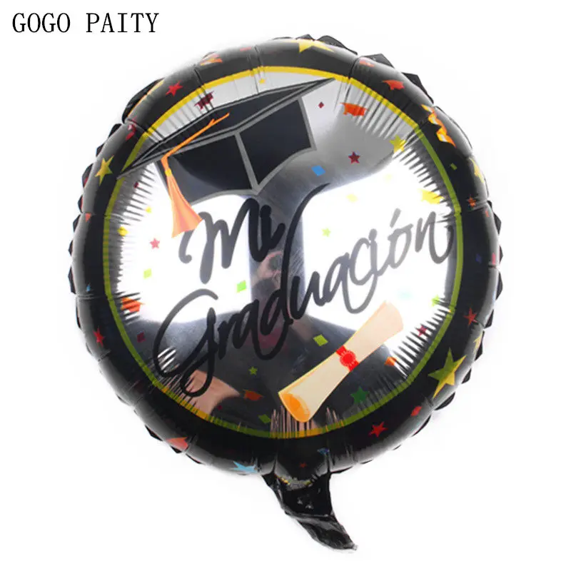 GOGO PAITY New 18-inch round graduation cap Dr. test paper aluminum balloon Balloon decoration wholesale | Дом и сад