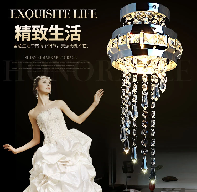 

37.5cm Tall Silver Wedding Centerpiece Crystal ceilling Chandelier with beads strands Wedding Props