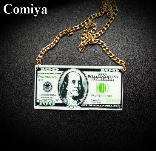 Новая мода оптом аксессуары сто доллар акриловые подвески ожерелье для женщин