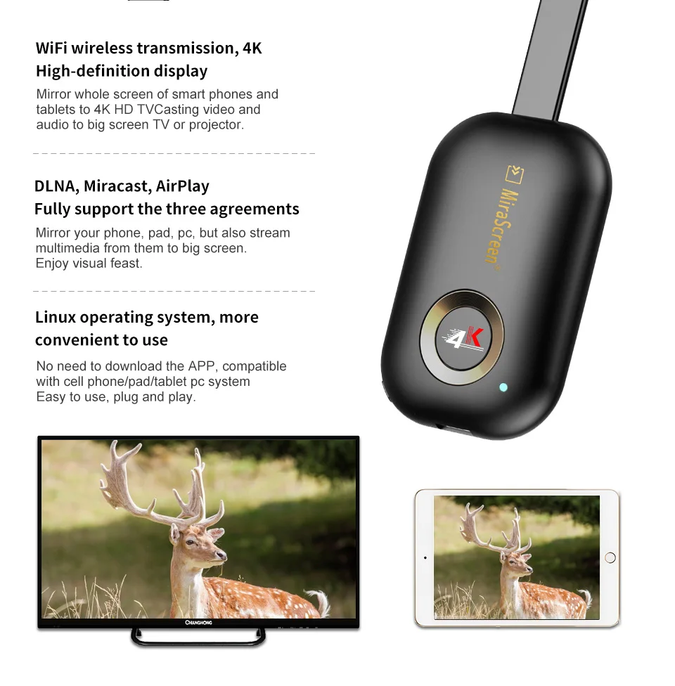 Mirascreen G9 Plus 2,4G/5,8G 4K беспроводной HDMI Wifi Дисплей донгл ТВ-палка зеркальное отображение Miracast Airplay для Android iOS