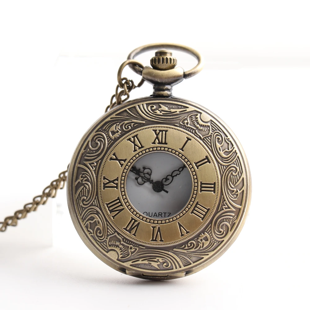 Кварцевые карманные часы в стиле стимпанк с цепочкой ожерельлье под свитер