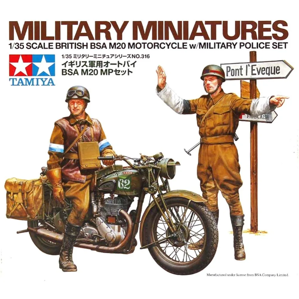 Модель мотоцикла OHS tiiya 35316 1/35 British BSA M20 с комплектом военных полицейских в