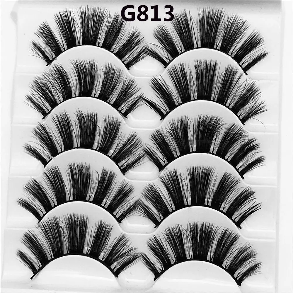 Eyelash variety selection 5 pairs of 3D mink hair false eyelashes thick small beam eyelashes natural cross