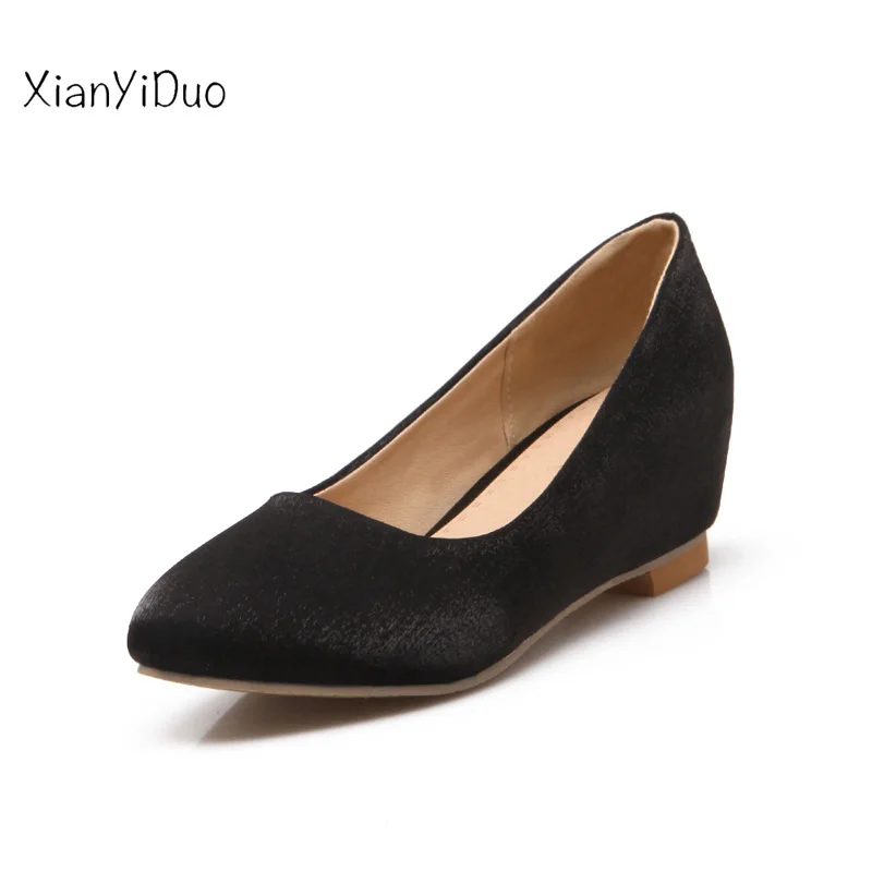 Xianyiduo/Весенняя женская обувь на среднем каблуке большие size34 50 прогулочная