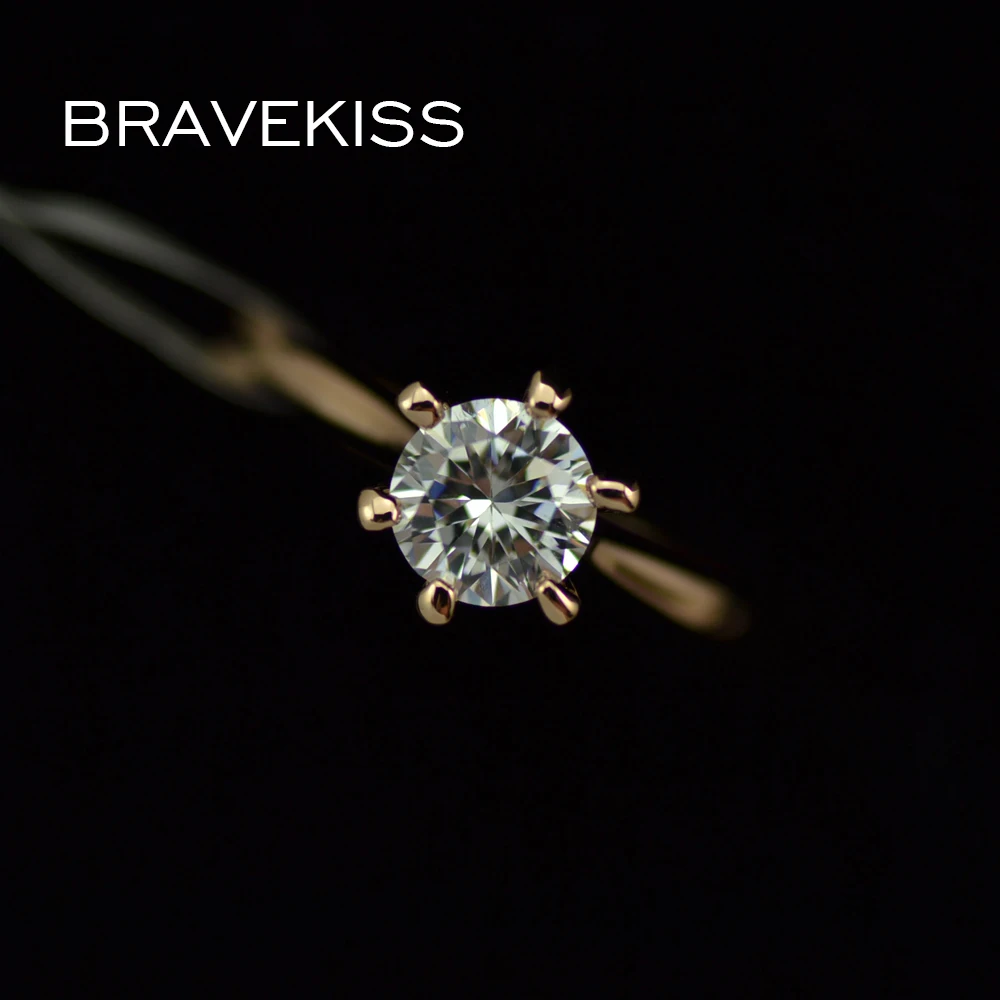 Женское Винтажное кольцо BRAVEKISS обручальное цвета розового золота с круглым