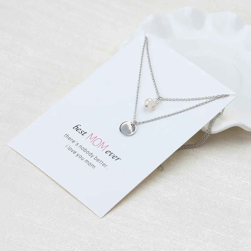 Wish Card 1 шт. Золотая/серебряная круглая Цепочка пандант ожерелье для женщин