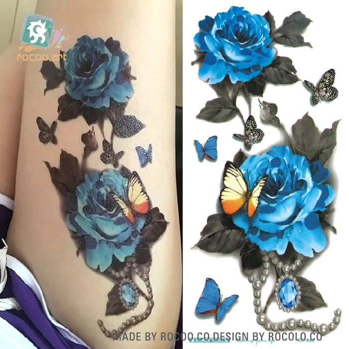 

Rocooart 3D Flowers Tatuagem Women Fake Tattoo Tatouage For Girls Flash Tatoo Sexy Waterproof Temporary Tattoo Sticker Lady Taty