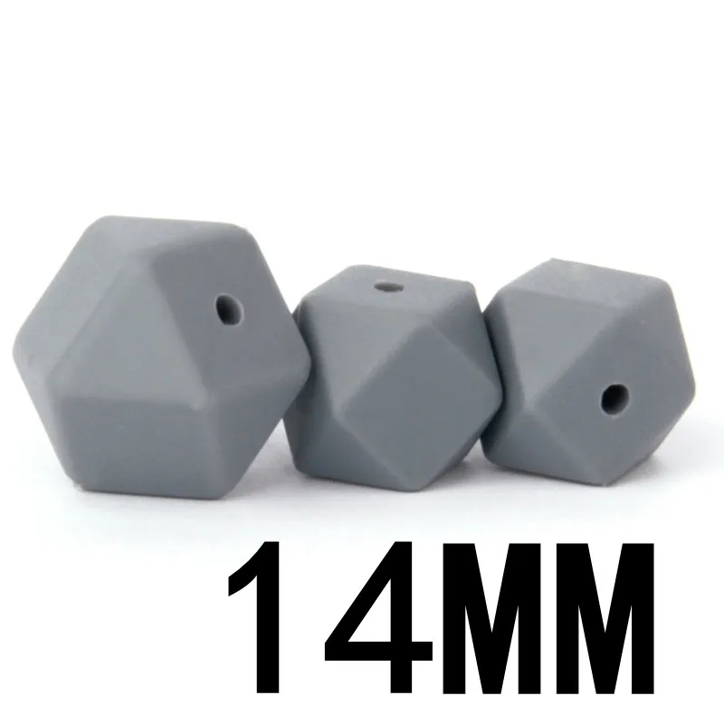 15 Dim Gray 30 шт силиконовые бусины 14 мм безопасные пищевые шестигранные Силиконовые Бусины Цвет на выбор силиконовый Прорезыватель для детского силиконового ошейника - Цвет: 15 Dim Gray