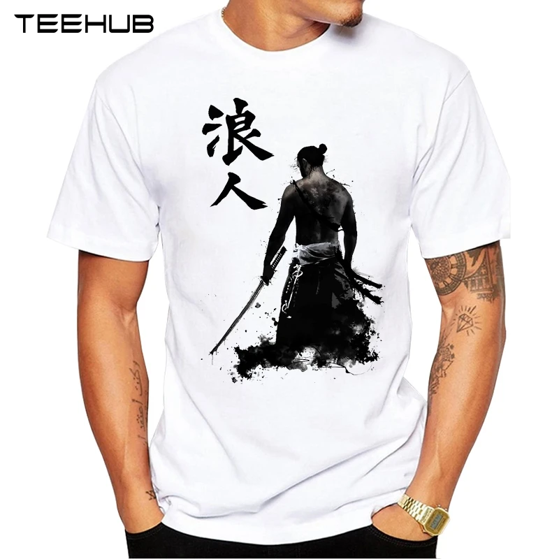TEEHUB 2019 Летняя мода Япония бронированный самурайский принт Повседневная футболка