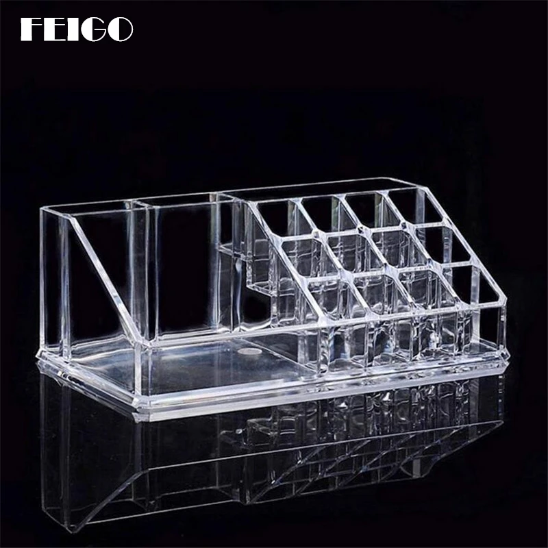 

FEIGO Fashion Clear Makeup Organizer Storage Box Jewelry Container Organizer For Cosmetic Storage Box Case Paper package F704