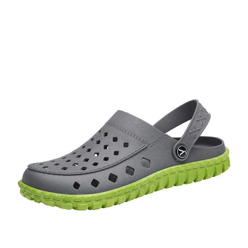 Outdoor Sandals Men Breathable Summer Shoes Men Beach Slippers Rubber Sea Water Shoes Antiskid Clogs Flip Flops Tenis Masculino - Цвет: Зеленый