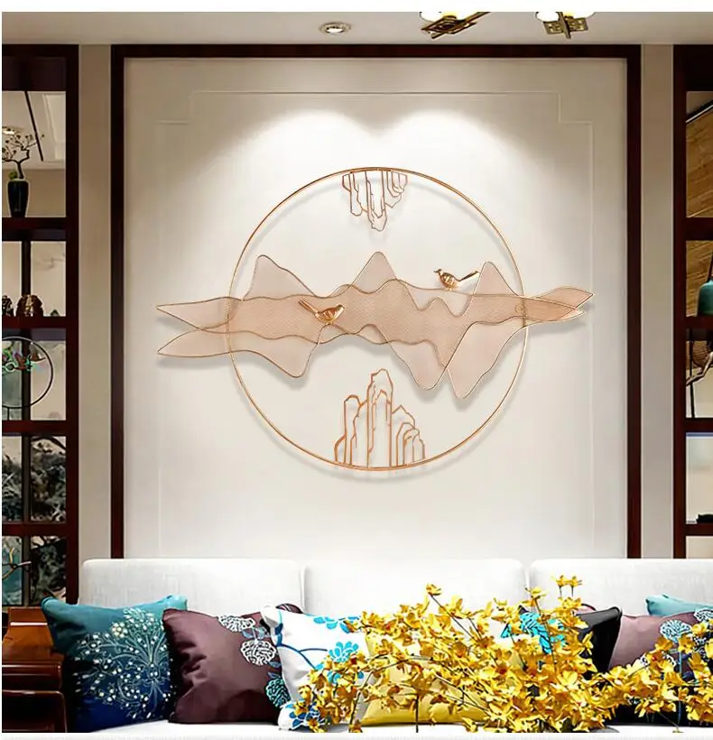 Китайский кованый железный настенный светильник Роскошная настенная декорация